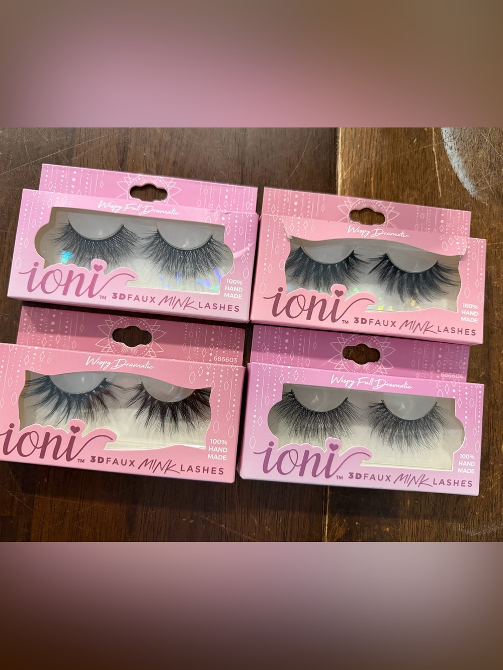 ioni 3D Faux Mink Lashes – Black (Pack) 4 boxes